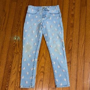 OshKosh B'gosh Light Blue Floral Cropped Jeans
